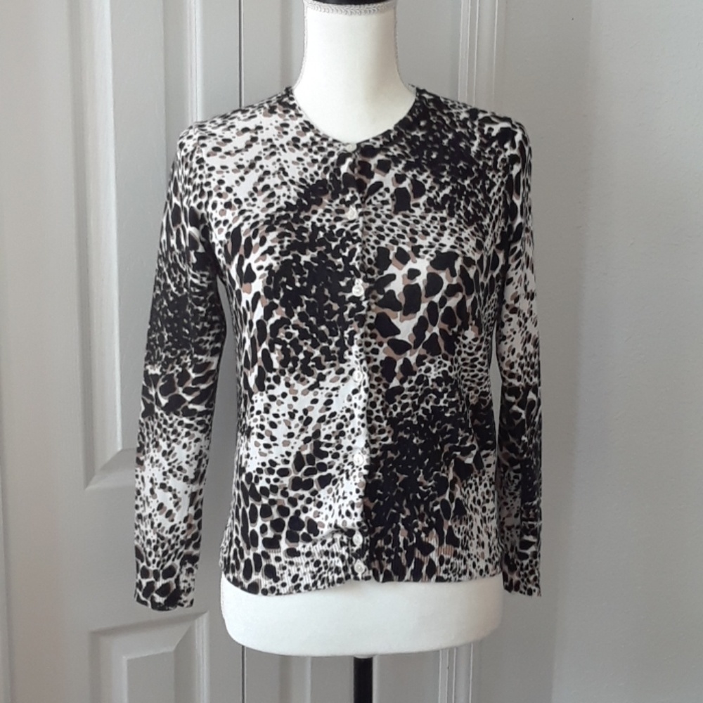 Croft and Barrow Animal Print Cardigan